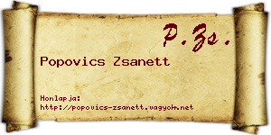 Popovics Zsanett névjegykártya