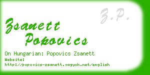 zsanett popovics business card